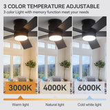 Elvaris 42/52-Inch Flush Mount Ceiling Fan With Light