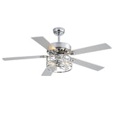 Cavora 52-Inch Chrome Crystal Ceiling Fan With Light