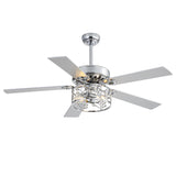 Cavora 52-Inch Chrome Crystal Ceiling Fan With Light