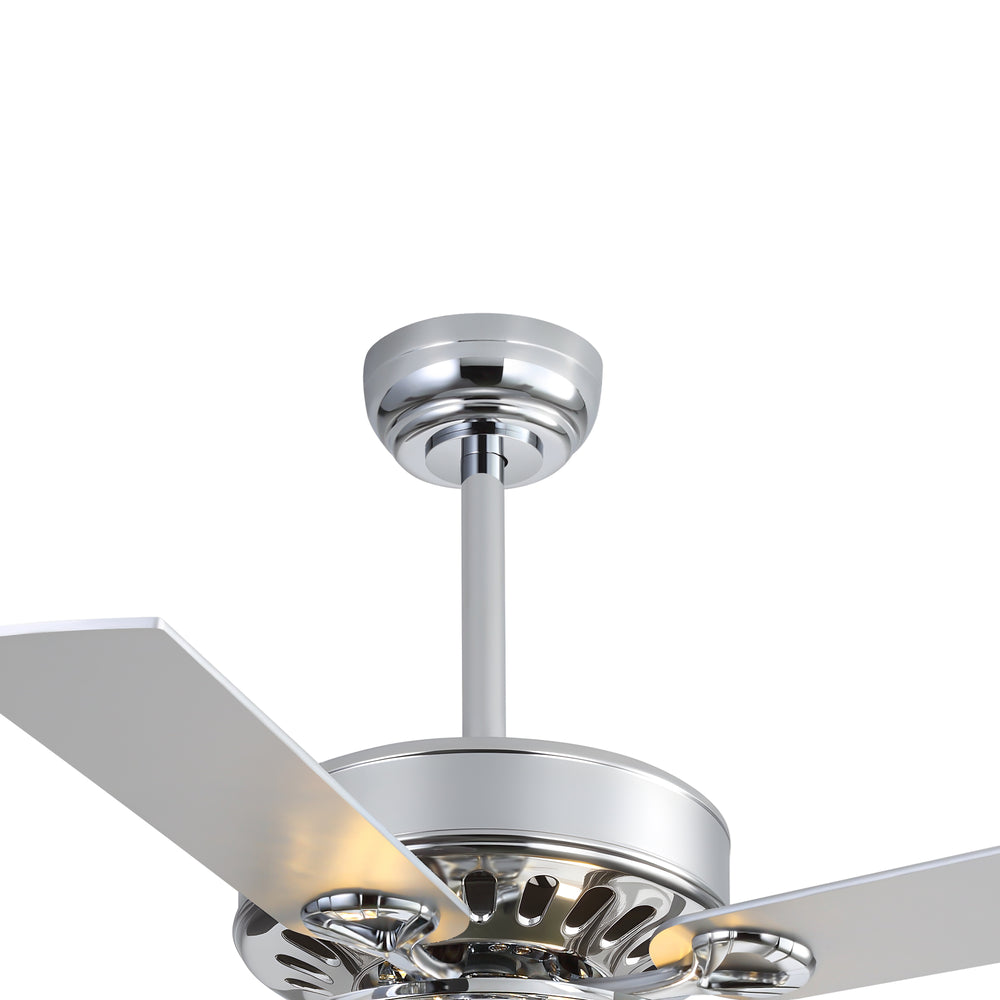Cavora 52-Inch Chrome Crystal Ceiling Fan With Light