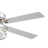 Cavora 52-Inch Chrome Crystal Ceiling Fan With Light