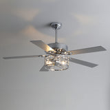 Cavora 52-Inch Chrome Crystal Ceiling Fan With Light