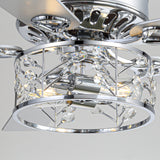 Cavora 52-Inch Chrome Crystal Ceiling Fan With Light