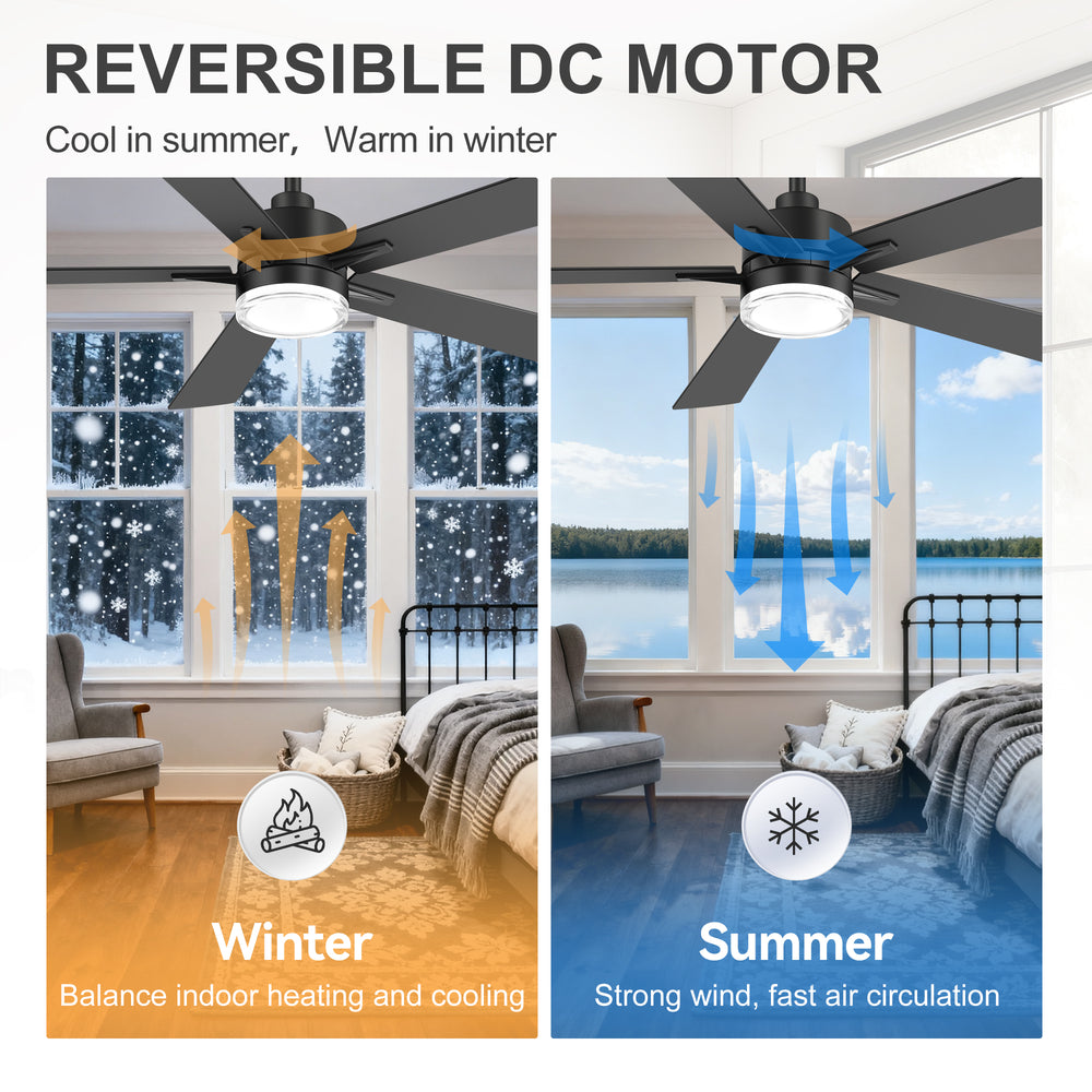 Auralis 52-Inch 5-Blade Ceiling Fan With Light & Remote