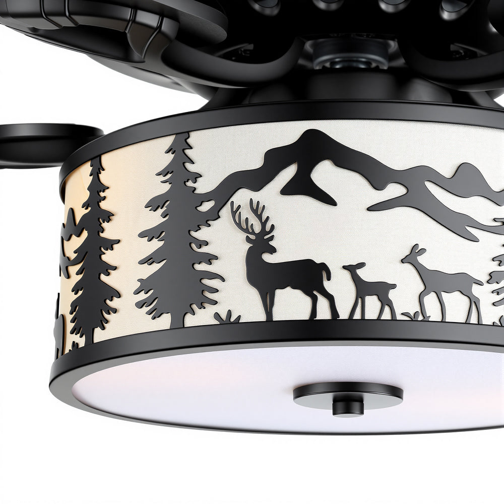 Cavora 52 Inch Black Ceiling Fan With Light & Remote