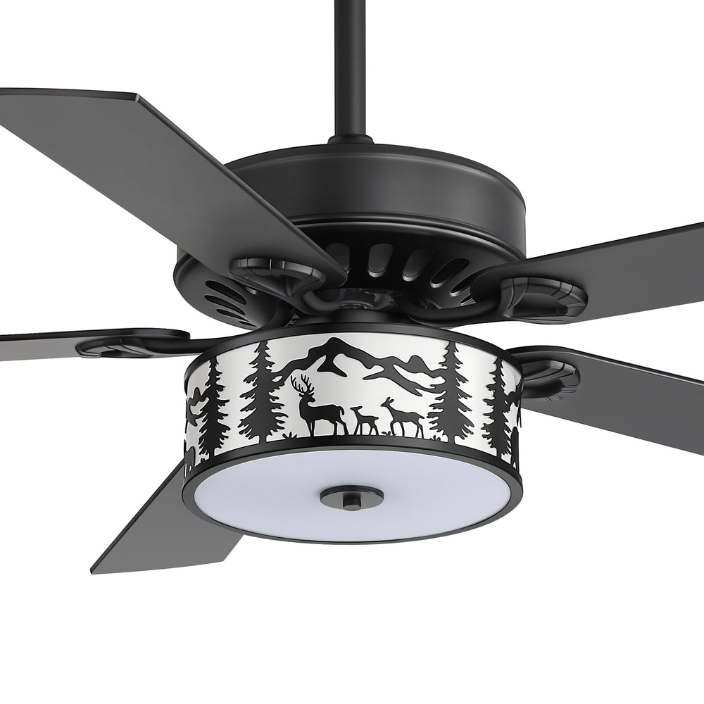 Cavora 52 Inch Black Ceiling Fan With Light & Remote