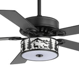 Cavora 52 Inch Black Ceiling Fan With Light & Remote