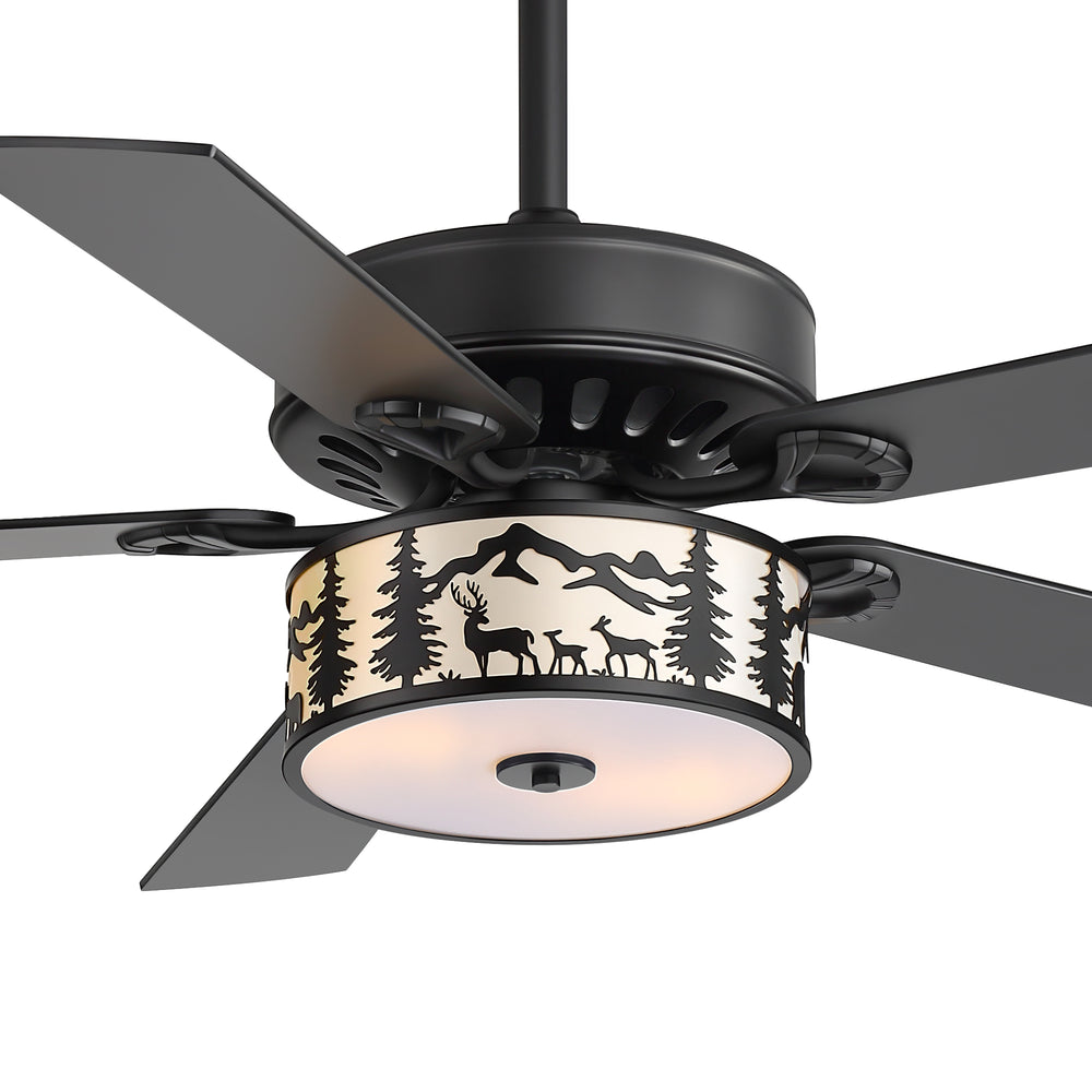 Cavora 52 Inch Black Ceiling Fan With Light & Remote