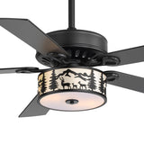 Cavora 52 Inch Black Ceiling Fan With Light & Remote