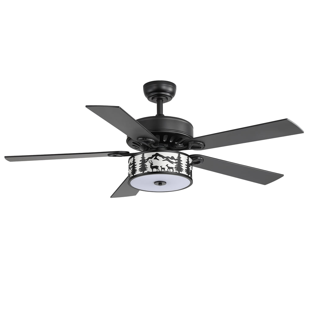 Cavora 52 Inch Black Ceiling Fan With Light & Remote