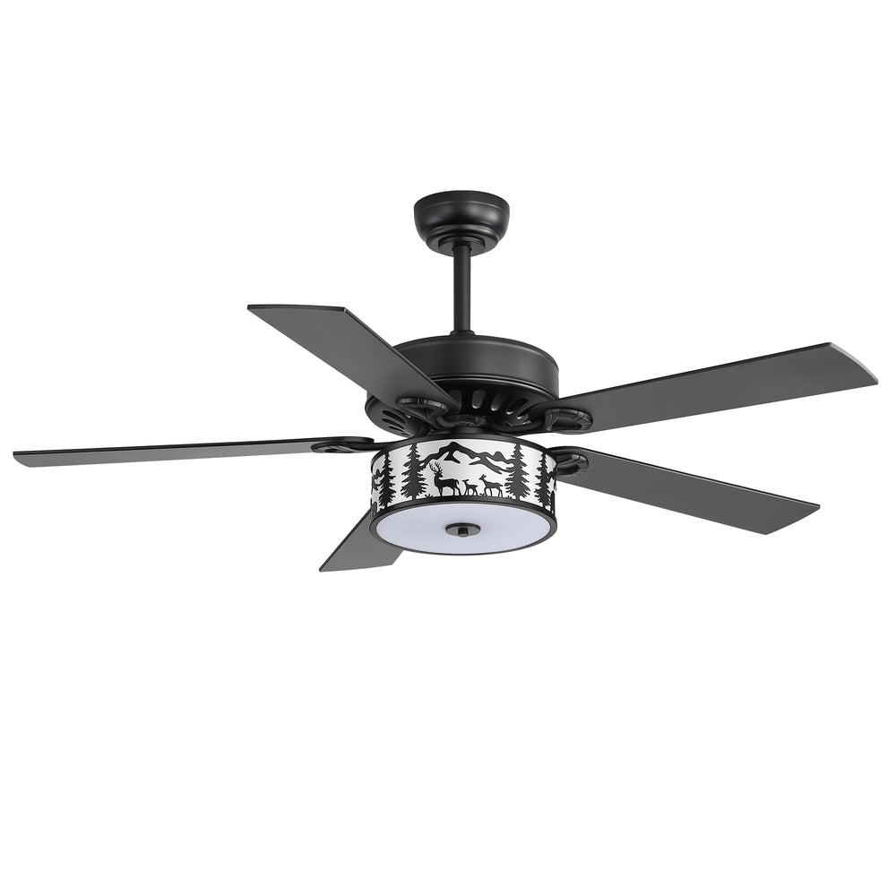 Cavora 52 Inch Black Ceiling Fan With Light & Remote