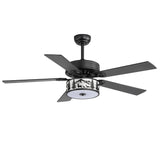 Cavora 52 Inch Black Ceiling Fan With Light & Remote