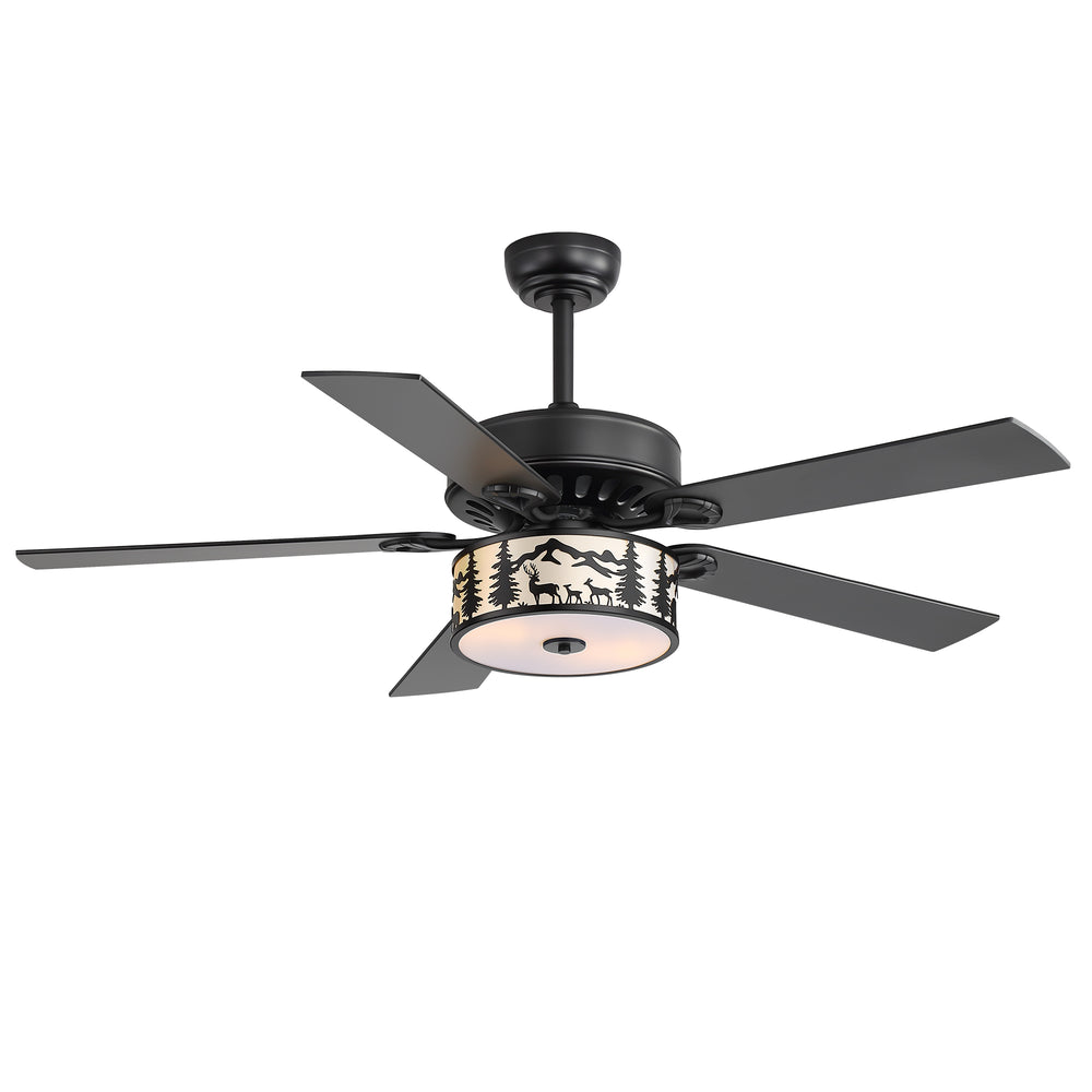 Cavora 52 Inch Black Ceiling Fan With Light & Remote