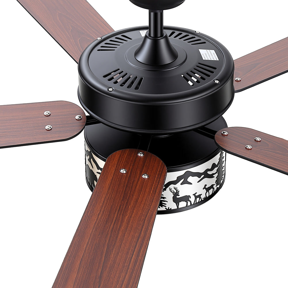 Cavora 52 Inch Black Ceiling Fan With Light & Remote