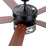 Cavora 52 Inch Black Ceiling Fan With Light & Remote