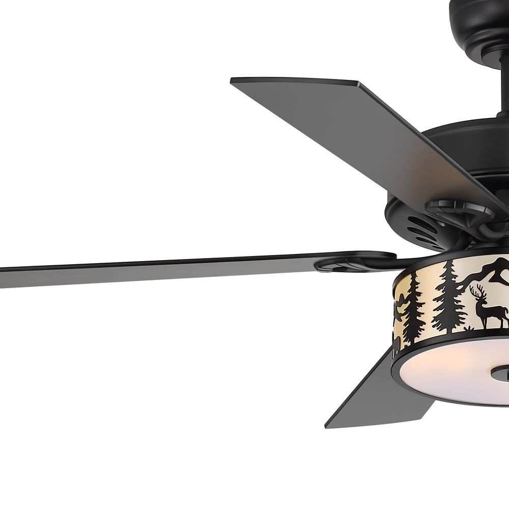 Cavora 52 Inch Black Ceiling Fan With Light & Remote