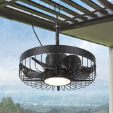 19-Inch Outdoor Waterproof Ceiling Fan with Light, Remote, 5 ABS Blades, 6 Speeds, Reversible 24V DC Motor, 18W LED 3CCT with Memory, Plug-in Cord, Includes 6"&10" Downrods, All-Season Use for Patio, Porch, Indoor/Outdoor