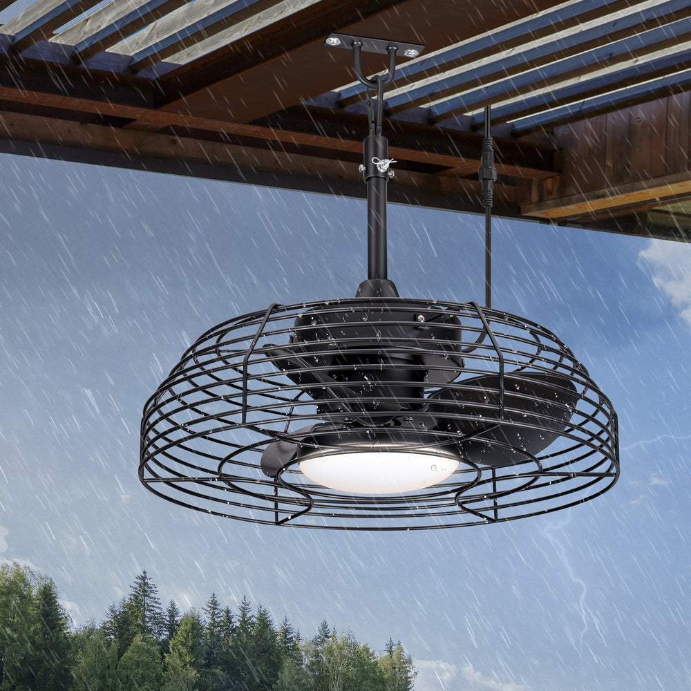 Joren 19-Inch Waterproof Outdoor Ceiling Fan With Light