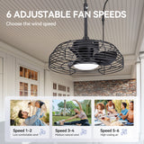 Joren 19-Inch Waterproof Outdoor Ceiling Fan With Light