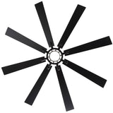 Overhead product view Jovora 72-inch large black 8-blade ceiling fan