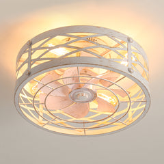 Cain 16.5-in Vintage Distressed White Low Profile Ceiling Fan with Remote Control(7-blade)