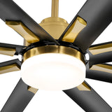 Large 72in Integrated LED Indoor Gold Ceiling Fan with Light and Remote Control Included