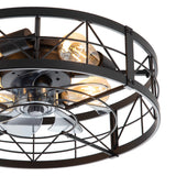 Brielle 20" Flush Mount Caged Ceiling Fan With Light & Remote