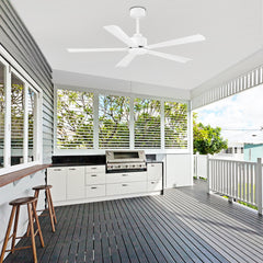 52 in. 6-Speed Indoor Black Ceiling Fans with Remote without Light,5" Downrod Included