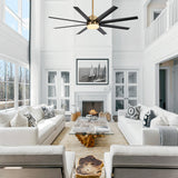 Annette 65 in. Integrated LED Indoor Gold Black-Blade Ceiling Fans with Light and Remote Control