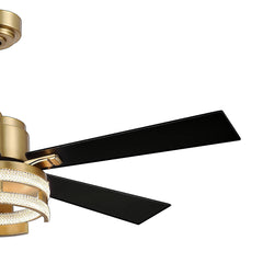 Ternence 52 in. Integrated LED Indoor Gold Ceiling Fan with Remote Control and Light Kit Included