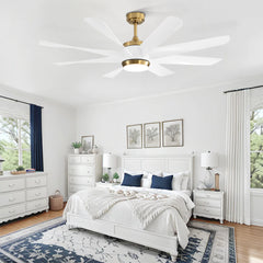 Alsatia 60-in Gold Indoor LED Ceiling Fan with Light Remote (8-Blade)