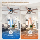 Brivane 52" Hugger Ceiling Fan With Light & Pull Chain