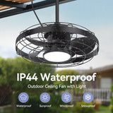 Kairara 20-Inch Outdoor Plug-In Ceiling Fan With Light