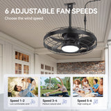 Kairara 20-Inch Outdoor Plug-In Ceiling Fan With Light