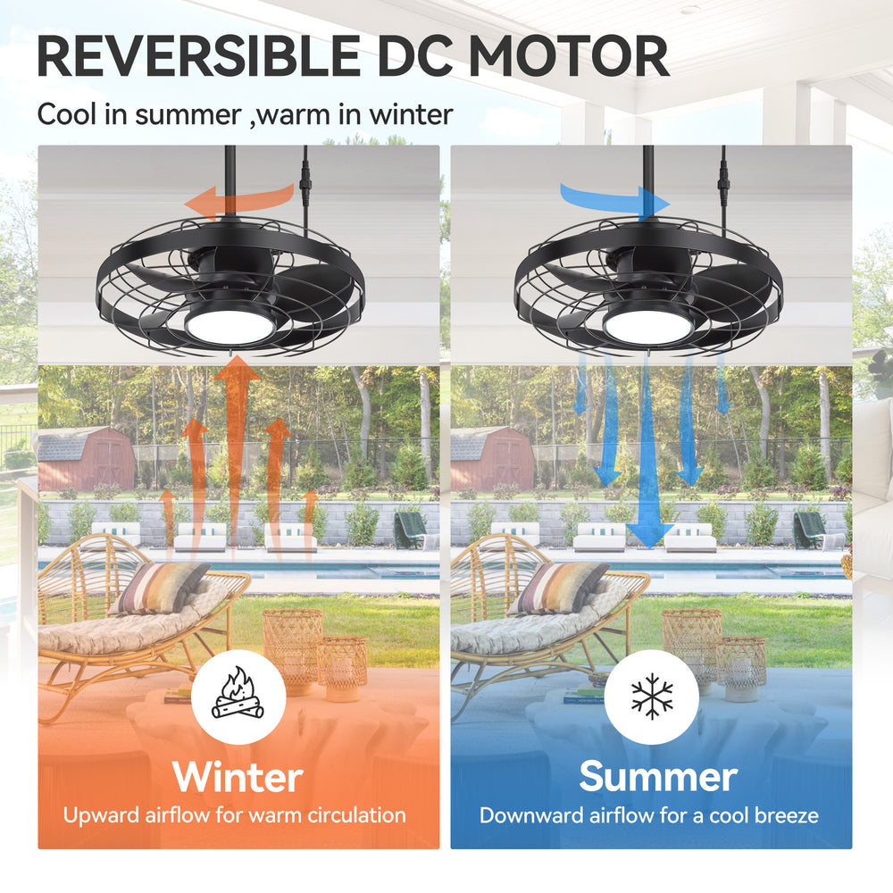 Kairara 20-Inch Outdoor Plug-In Ceiling Fan With Light