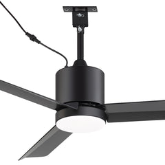 42-Inch Outdoor Ceiling Fan with Light, Matte Black Waterproof Ceiling Fan, 3-Blade Quiet DC Motor, Dimmable LED 3CCT, 6 Speeds Remote, Timer, Reversible for Patio Porch Gazebo