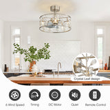 Avelis 20-Inch Crystal Caged Ceiling Fan With Light & Remote