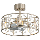 Avelis 20-Inch Crystal Caged Ceiling Fan With Light & Remote