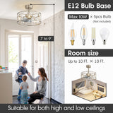 Avelis 20-Inch Crystal Caged Ceiling Fan With Light & Remote