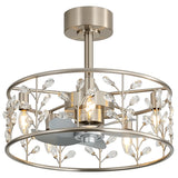 Avelis 20-Inch Crystal Caged Ceiling Fan With Light & Remote