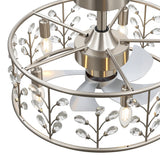 Avelis 20-Inch Crystal Caged Ceiling Fan With Light & Remote