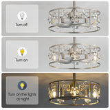 Avelis 20-Inch Crystal Caged Ceiling Fan With Light & Remote