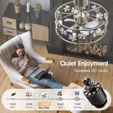Avelis 20-Inch Crystal Caged Ceiling Fan With Light & Remote