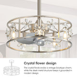 Avelis 20-Inch Crystal Caged Ceiling Fan With Light & Remote