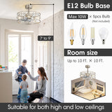 Avelis 20-Inch Crystal Caged Ceiling Fan With Light & Remote