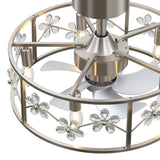 Avelis 20-Inch Crystal Caged Ceiling Fan With Light & Remote