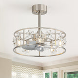 Avelis 20-Inch Crystal Caged Ceiling Fan With Light & Remote