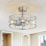 Avelis 20-Inch Crystal Caged Ceiling Fan With Light & Remote
