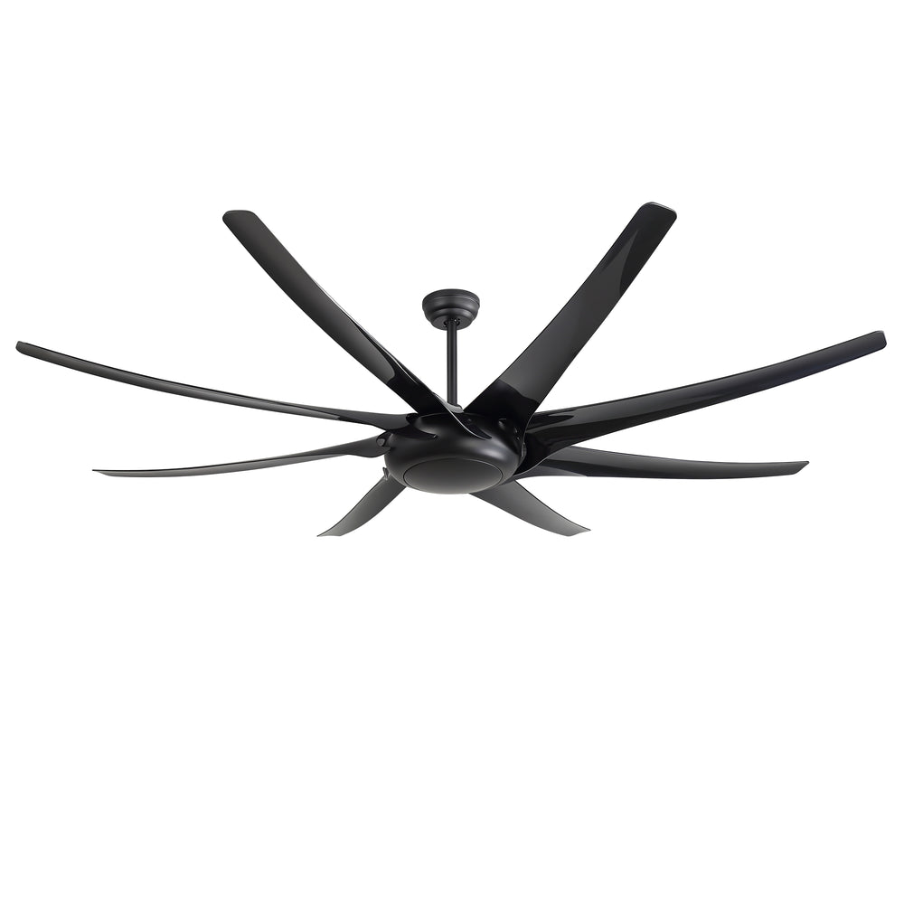 AeroSpan-XL large black ceiling fan on white background