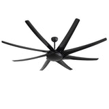 AeroSpan-XL large black 10-blade ceiling fan on white background